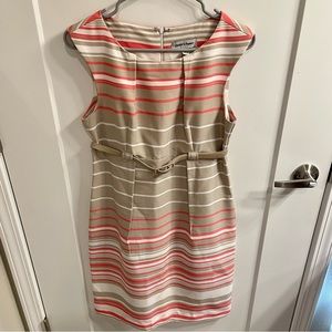 Business casual pink and tan work dress, Size 6